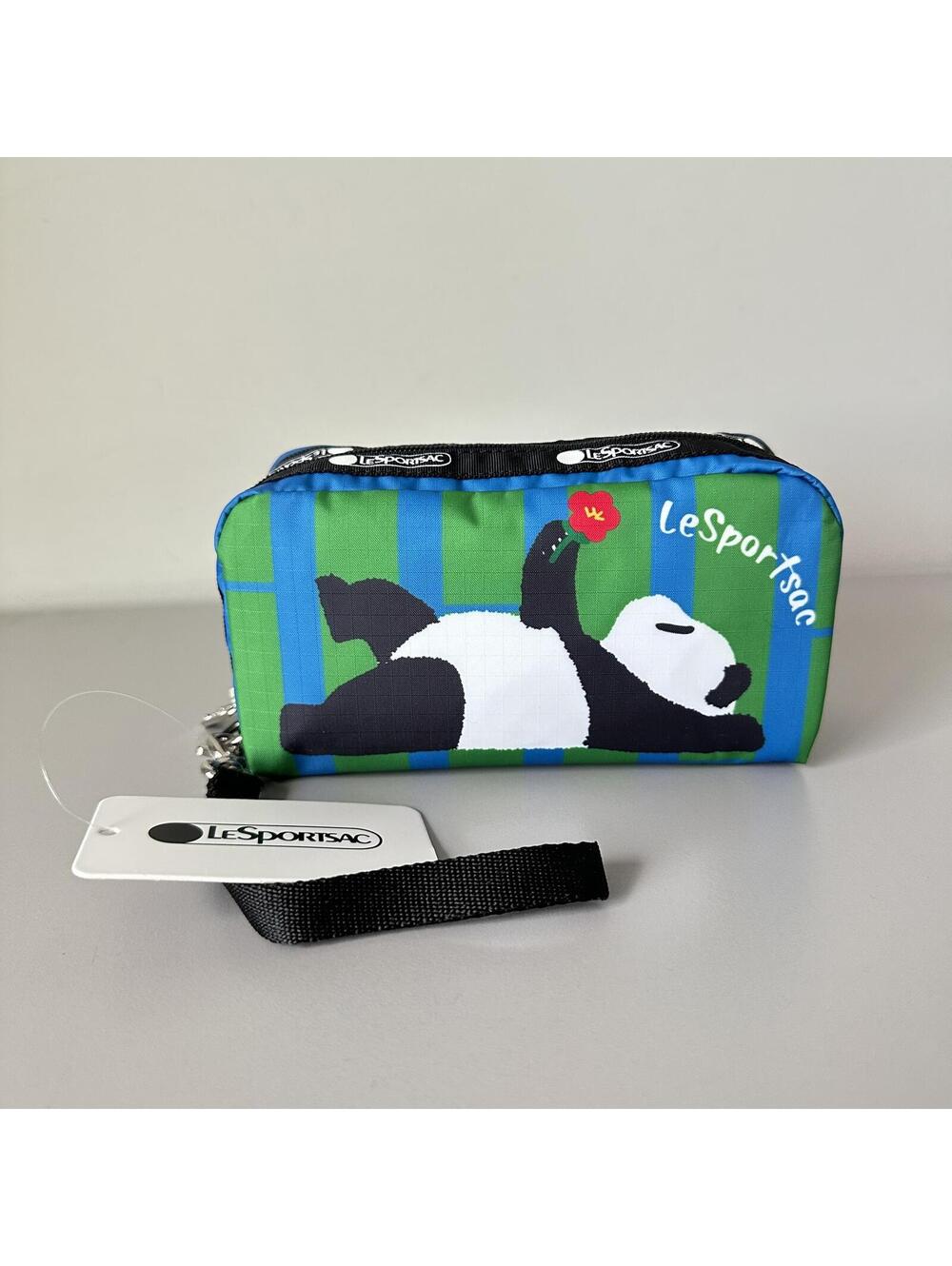 Lesportsac Panda Rectangular Cosmetic Bag NWT